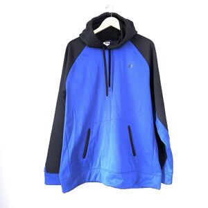 Russell Athletic Hoodie Men XL Blue Black Pullover Hooded Sweatshirt pocket